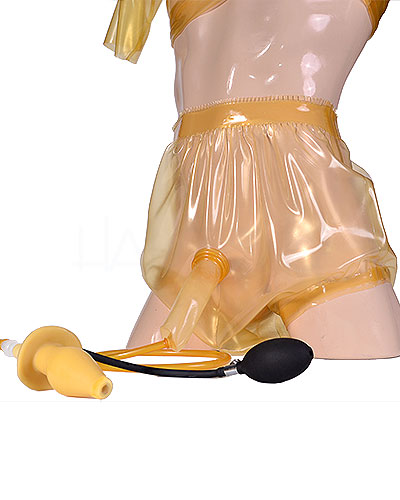 (Bild für) Selbstklistier-Windelhose aus Latex mit Pisshülle und Analplug