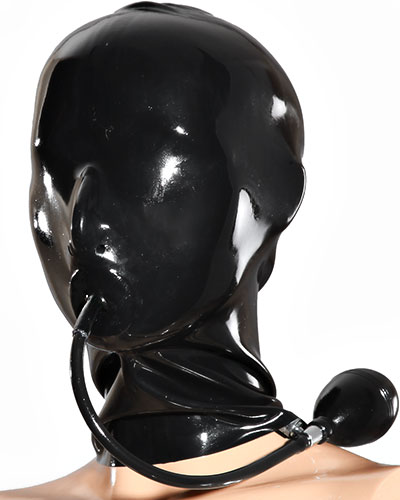 (Bild für) Haube aus Latex mit aufpumpbarem Knebel - auch mit Reißverschluß