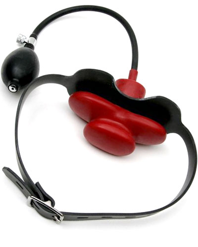 (Bild für) Aufblasbarer großer Butterfly-Knebel mit Heavy Rubber Strap-On