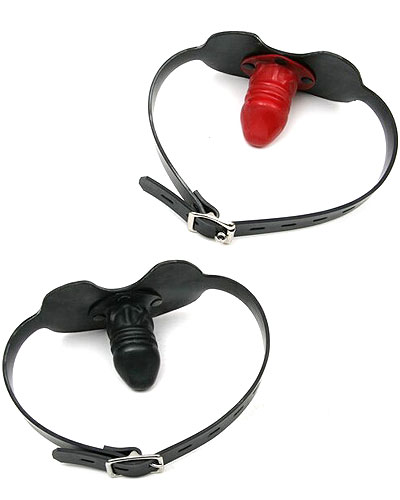 (Bild für) Kleiner Latex-Penisknebel mit Heavy Rubber-Strap-On