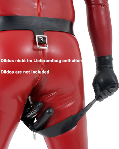 (Bild für) Heavy Rubber Harness für abschließb. Analplugs - auch für Damen