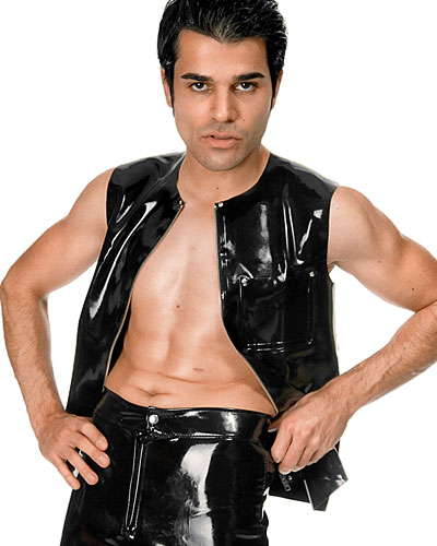 (Bild für) Weste mit Brusttasche und RV aus geklebtem Latex