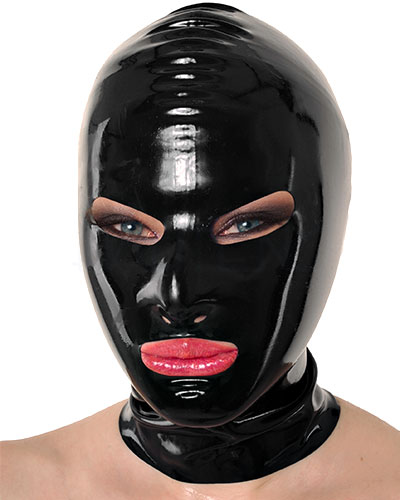 (Bild für) Haube aus Latex mit Augen- und Mundöffnungen - auch mit Zipper