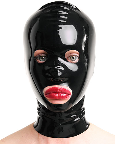 (Bild für) Haube aus Latex mit Augen- und Mundöffnungen - auch mit Zipper
