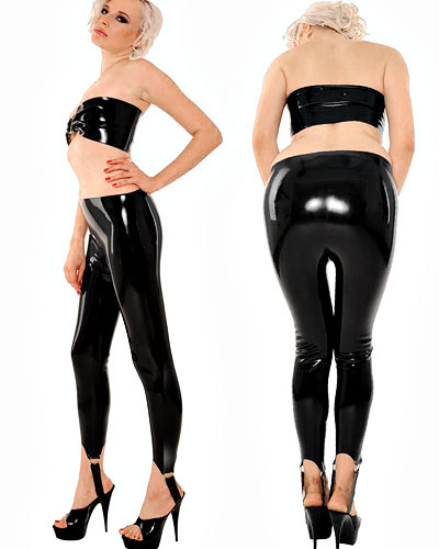 (Bild für) Leggings aus Latex mit Steg- bis 3XL