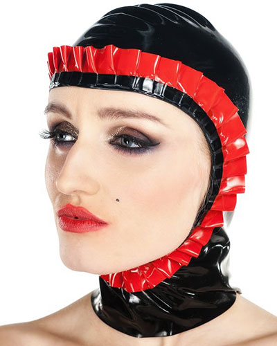 (Bild für) Maidshaube aus Latex mit Rüschen - optional mit Reißverschluß