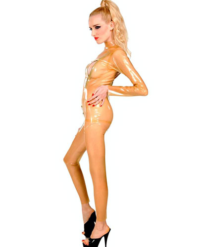 (Bild für) Catsuit aus Latex mit 3-Wege-Reißverschluß und Brust-RVs