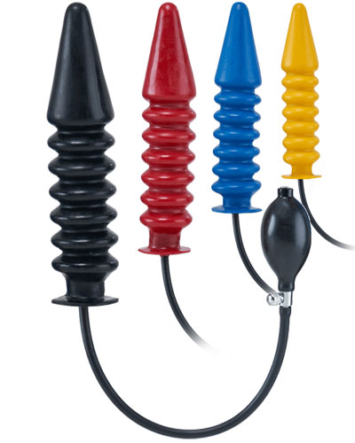 (Bild für) Aufblasbarer Latexdildo mit Rippen und formstabilem Kern - Large