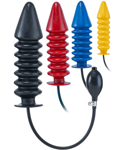 (Bild für) Aufblasbarer Latexdildo mit Rippen und formstabilem Kern - XL