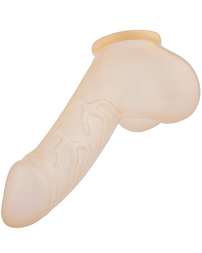 (Bild für) DANNY anatomische Latex-Penishülle mit Hodenbeutel - semi