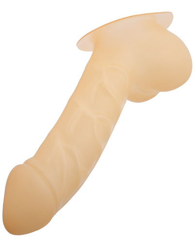 (Bild für) Latex-Penishülle CARLOS mit Basisplatte - 15 cm - semitrans.