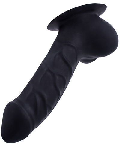 (Bild für) Latex-Penishülle CARLOS mit Basisplatte - 15 cm - schwarz