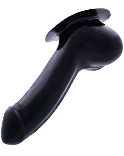 (Bild für) Latex-Penishülle ADAM mit Basisplatte - schwarz