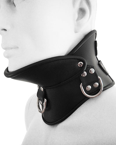 (Bild für) Bondage-Halskorsett aus gefüttertem Leder mit D-Ringen