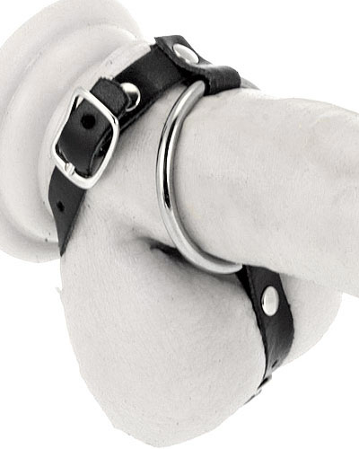 (Bild für) Hodenteiler - aus Leder ungefüttert - mit Cockring
