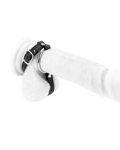 (Bild für) Hodenteiler - aus Leder gefüttert - mit Cockring