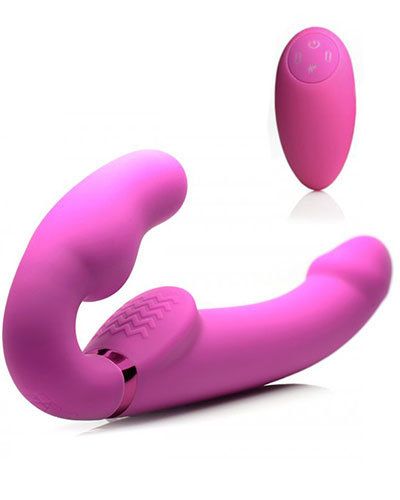 (Bild für) ERGO FIT aufblasbarer Strap On-Vibrator mit Fernbedienung