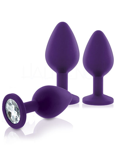 (Bild für) Booty Plug Set SOIREE - 3 Analplugs mit Schmucksteinen
