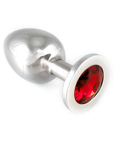 (Bild für) ROSE BUTT großes Edelstahl-Plug mit Schmuckstein - viele Farben