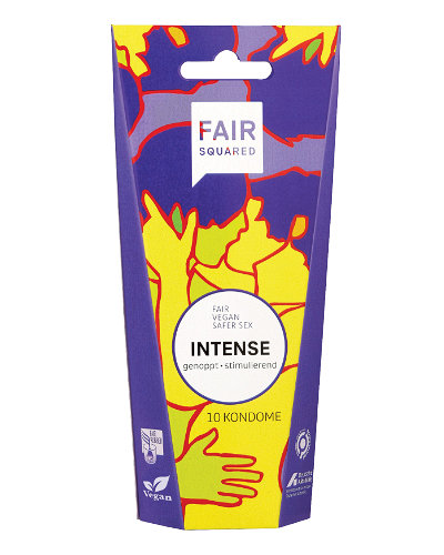 (Bild für) FAIR SQUARED INTENSE - 10 Kondome mit Noppen (0,99 € / Kondom)