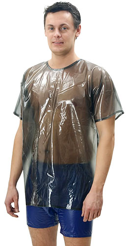 (Bild für) T-Shirt aus PVC mit kurzen Ärmeln und RV hinten
