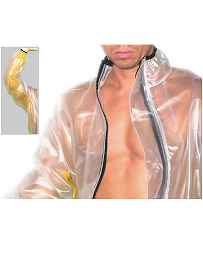 (Bild für) Zweifarbige Jacke aus PVC mit Stehkragen