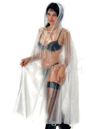 (Bild für) Cape aus PVC mit Kapuze