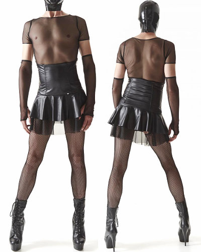 (Bild für) Crossdresser Wetlook-Minirock mit hoher Taille von Regnes Fetish