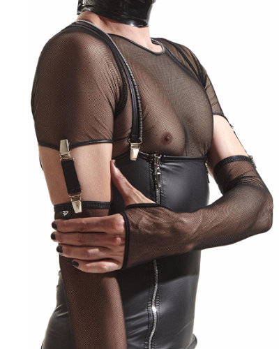 (Bild für) Armstulpen aus Mesh mit Strapsen von Regnes Fetish Planet