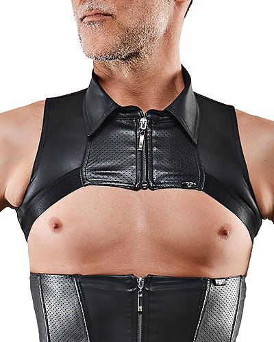 (Bild für) Extra kurzes Shirt aus Wetlook mit Zipper von Regnes Fetish Planet