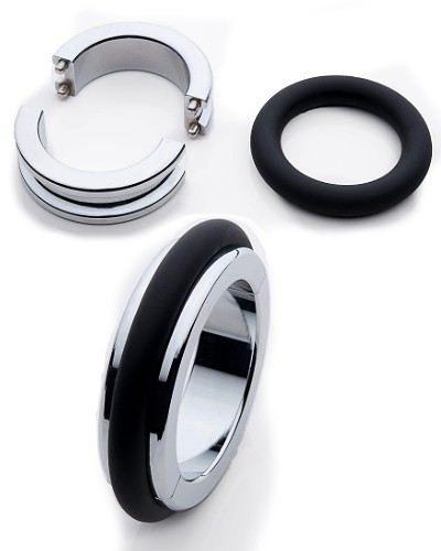 (Bild für) FUSION RING Cockring aus Metall mit 3 Silikonringen