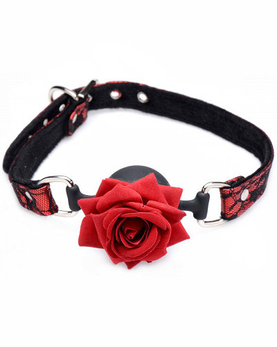 (Bild für) Ballknebel aus Silikon mit roter Rose