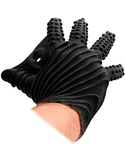 (Bild für) Masturbationshandschuh aus schwarzem Silikon