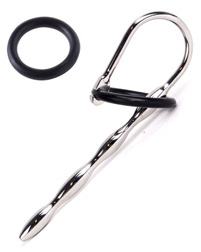 (Bild für) Edelstahl-Penisplug WAVY mit 2 Silikonringen