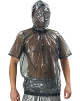(Bild für) T-Shirt aus PVC mit kurzen Ärmeln mit Haube - zum Schließen ins Bild klicken