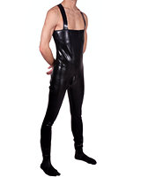 (Bild für) Anatomische Trägerstrumpfhose aus chloriertem 0,9 mm Latex mit Suspensorium und Analhülle