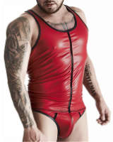 Matt Red Wet Look Muscle Shirt by Regnes Fetish Planet