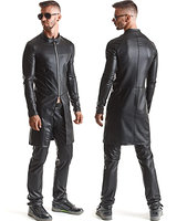 Matt Black Wet Look Zipped Coat by Regnes Fetish Planet