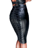Powerwetlook Pencil Skirt with Back Lacing