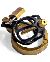 (image for) WEENIE LOCKER Chastity Cage with Detachable Sound in Black and Gold