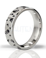 THE DUKE Angular Polished and Engraved Stainless Steel Cockring