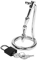 HUMPED COCK TRAP - Stainless Steel Chastity Penis Plug